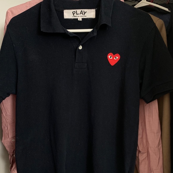 comme des garcons polo navy
